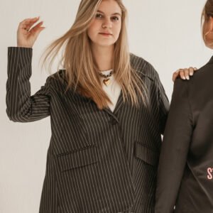 Striped Backless Blazer