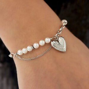Pearl & Heart Armband